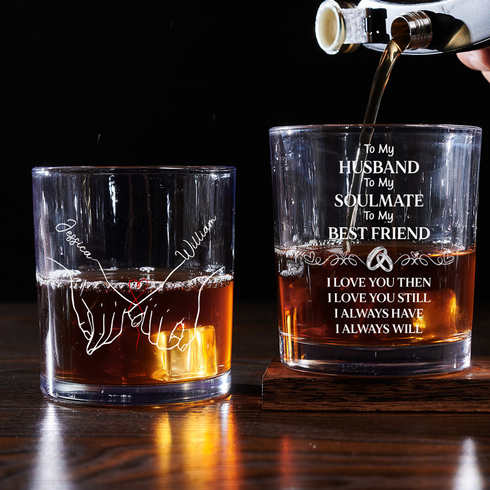 Custom Christmas Anniversary Birthday Drinkware Gifts for Husband • To My Husband Soulmate Best Friend - Personalized Whiskey Glass