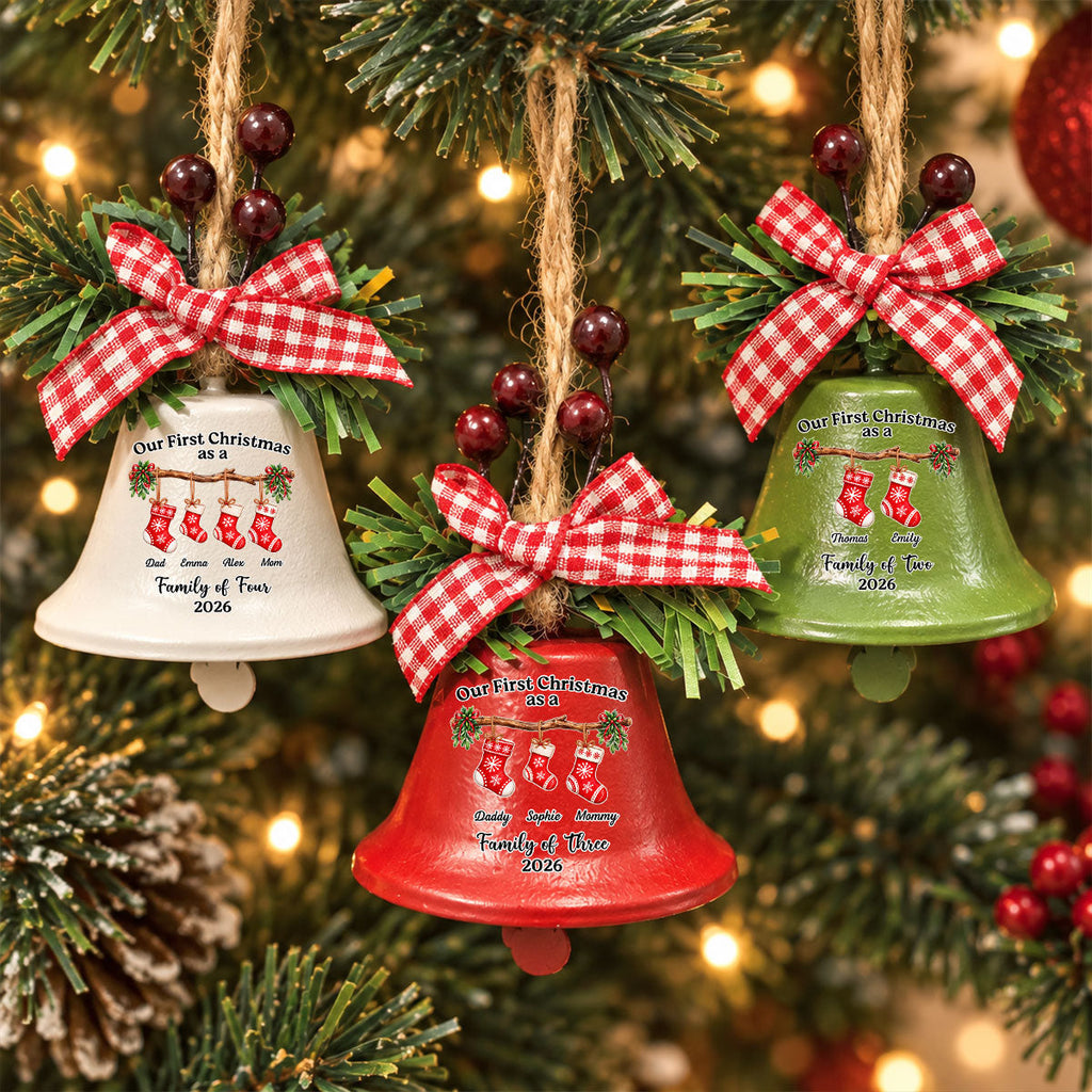 First Christmas Story - Personalized Metal Bell Ornament