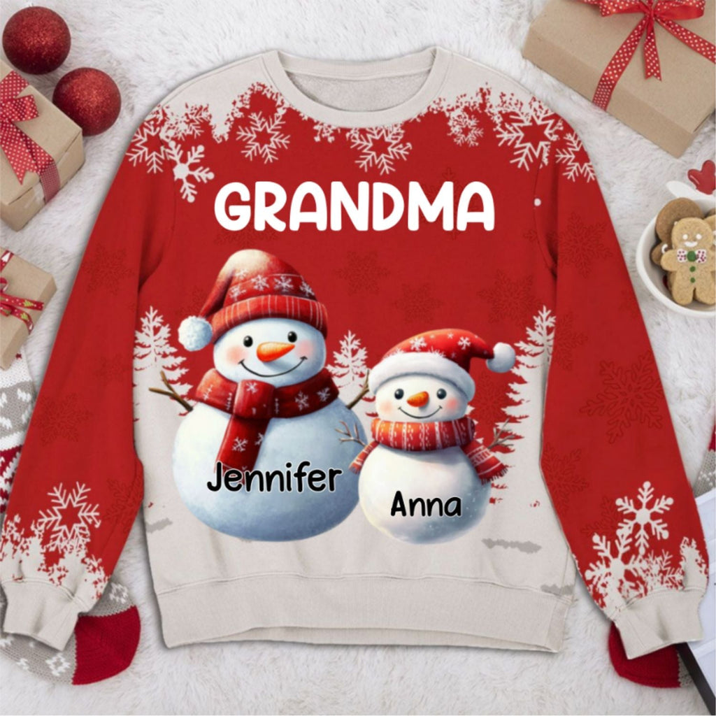 Custom Grandma Christmas Sweatshirt, Gift for Mothers • My Fav People Call Me - Personalized All-Over-Print Sweatshirt