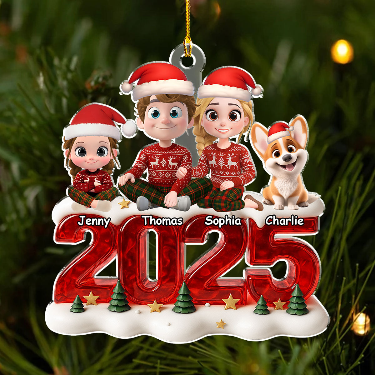 Custom Family Ornament, Christmas Gift for Family Members •  Memorable Year With My Family - Personalized Acrylic Ornament