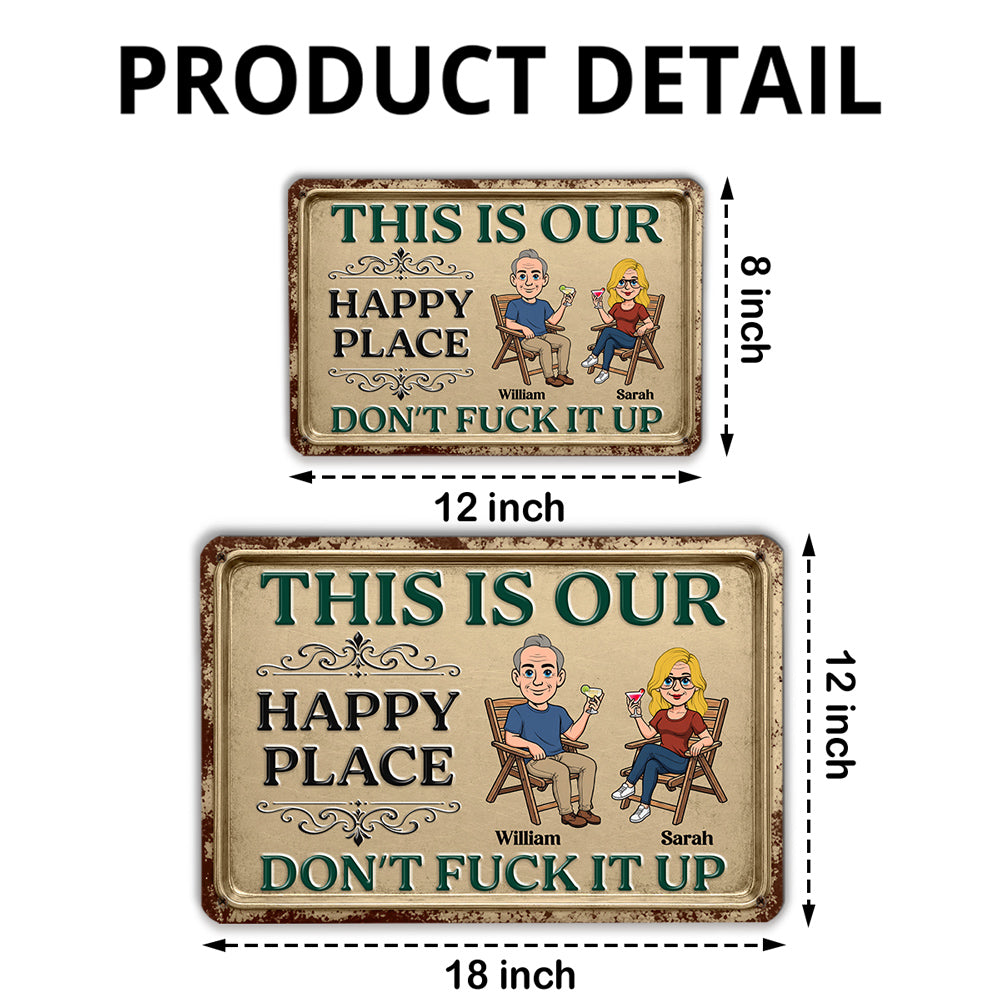 Custom Family Summer Backyard, Patio & Porch Decor • Our Private Place - Personalized Metal Sign