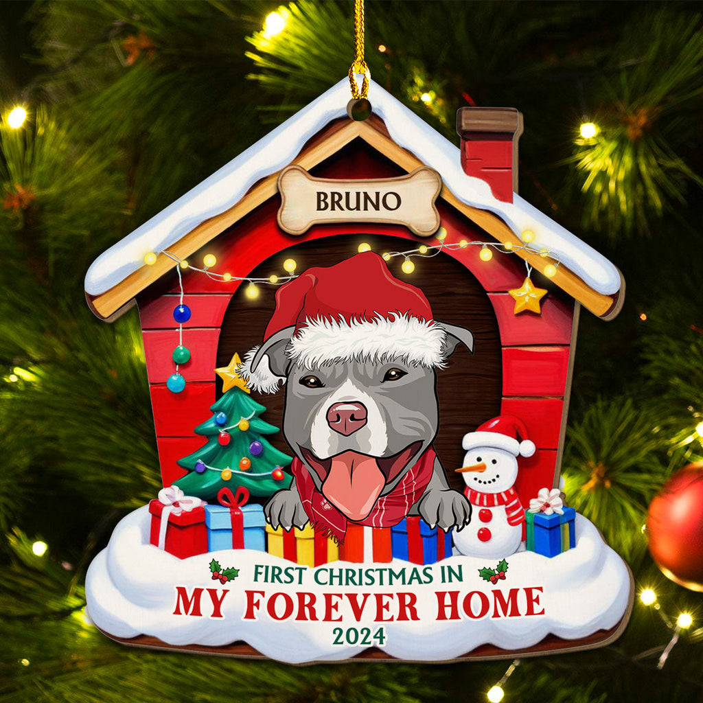 Custom Keepsake Christmas Ornament •  Dog Forever Home - Personalized Wood Ornament