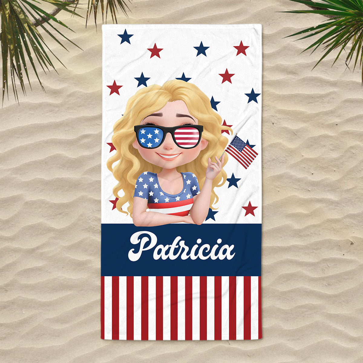 Girl Loves Beach - Personalized Beach Towel