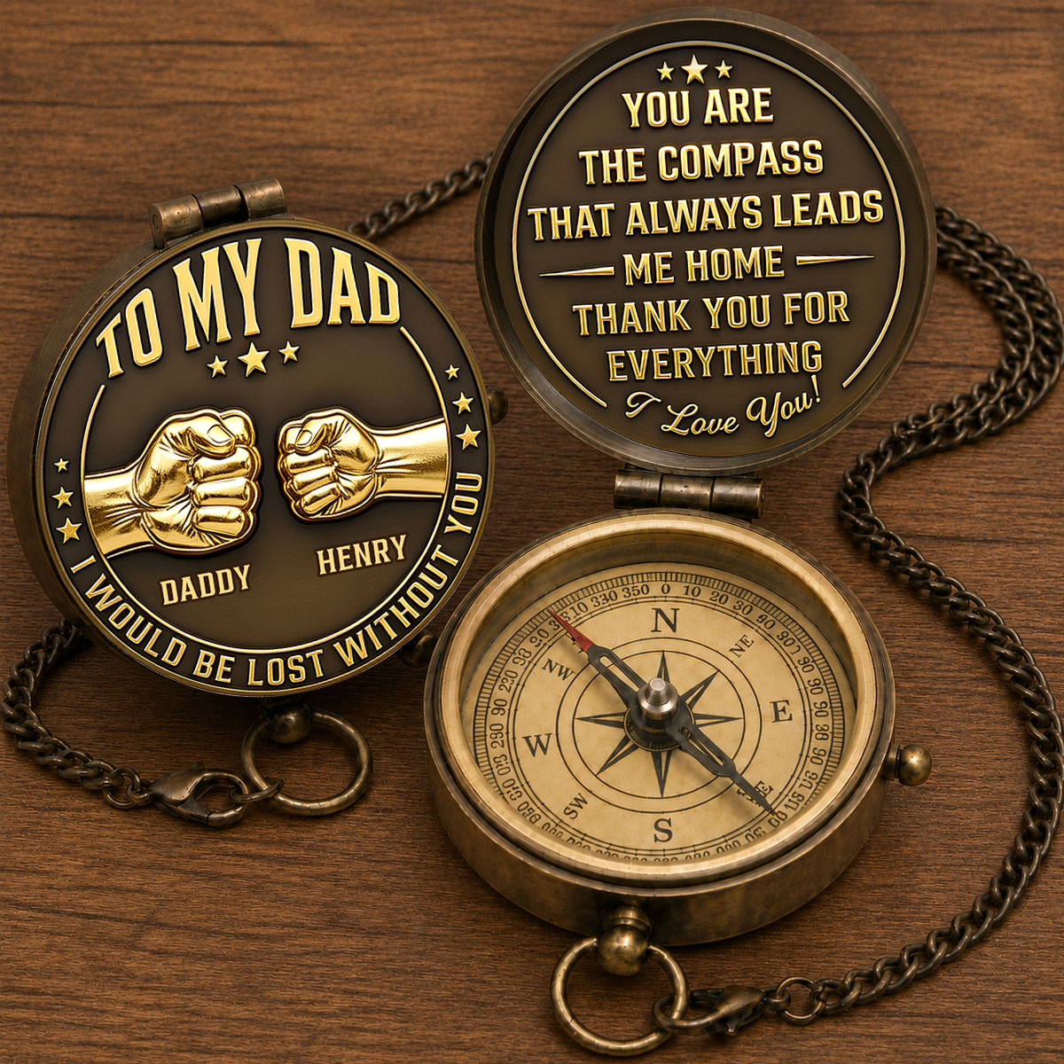 Always Leads Me Home - Personalized Pocket Compass