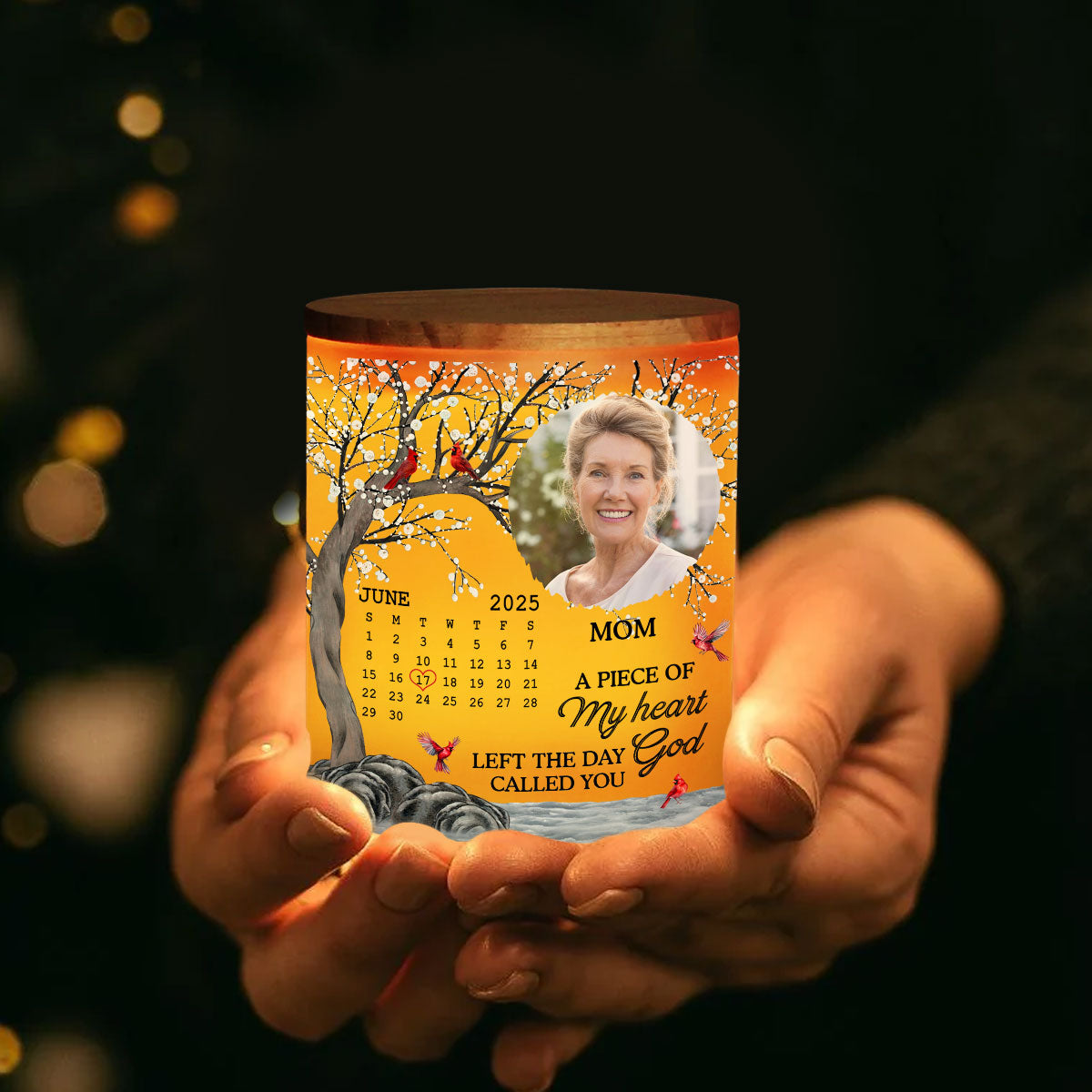The Moment Your Heart Stopped Mine Changed Forever - Personalized Glass Jar With LED Candle