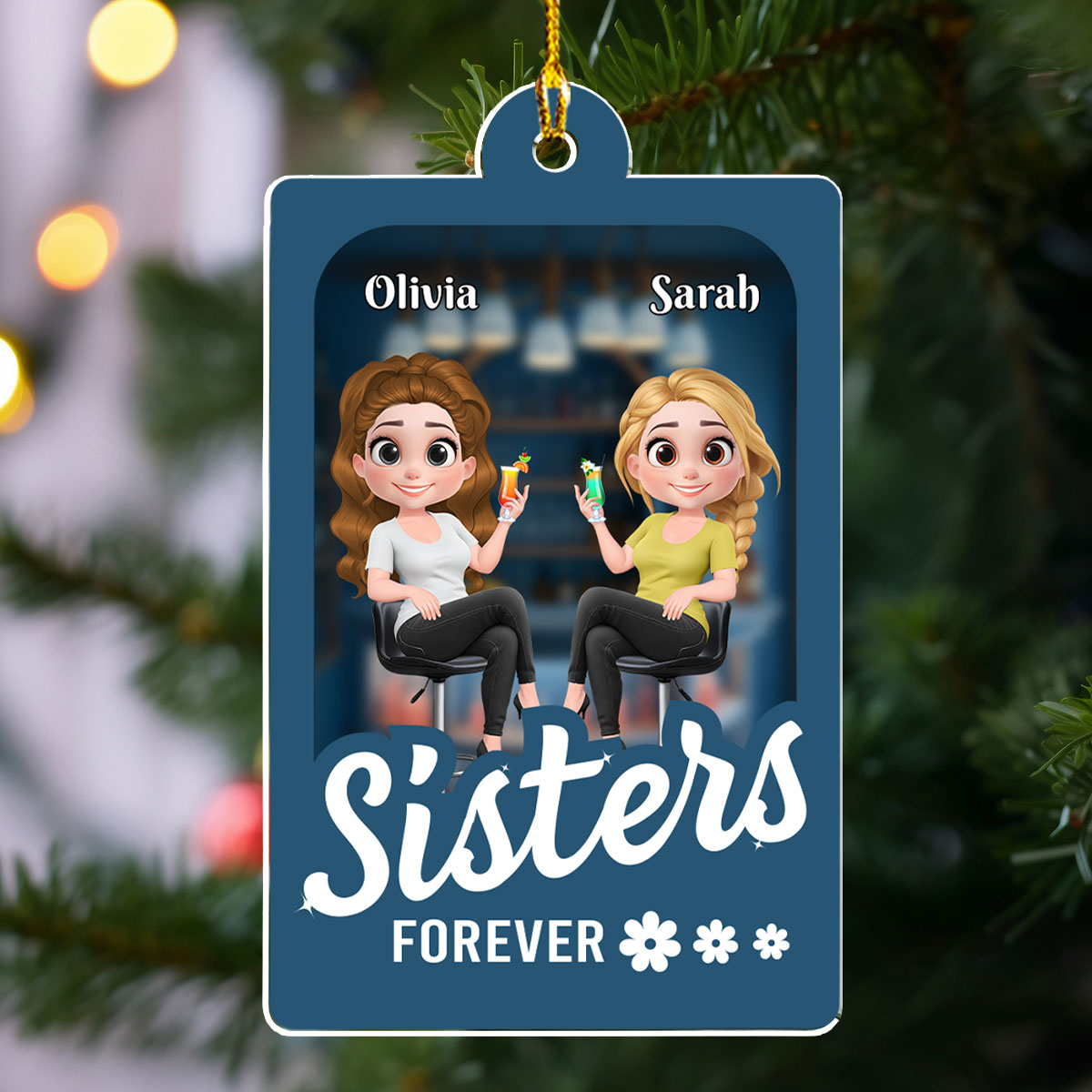 Custom Friendship Christmas Ornament, Best Friend Gift •  In My World - Personalized Acrylic Ornament
