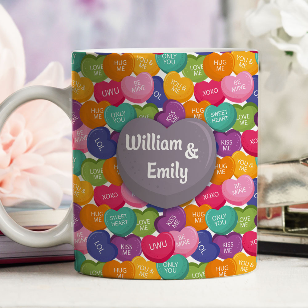 Custom Anniversary Keepsake Gifts For Couple • Love Laughter And Candy- Personalized Coffee Mug
