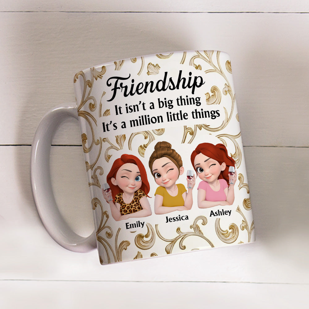 Custom Best Friend, Christmas & Birthday Friendship Keepsake Gift • Friend Is A Million Little Things - Personalized Coffee Mug