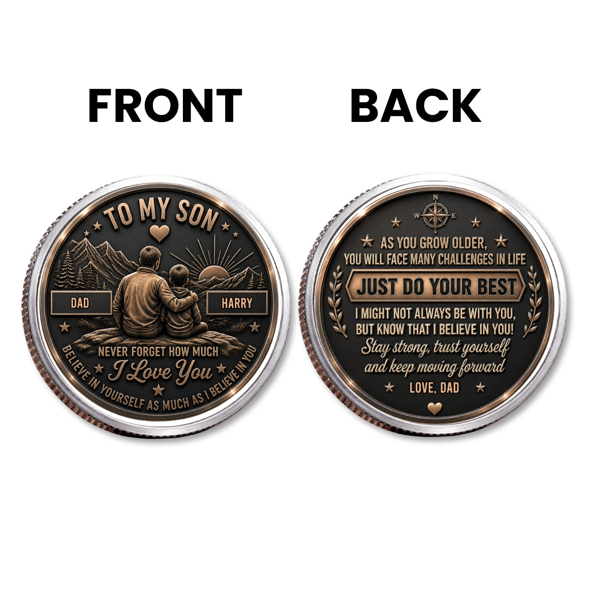 Let Courage Guide Your Steps - Personalized Commemorative Keepsake Coin