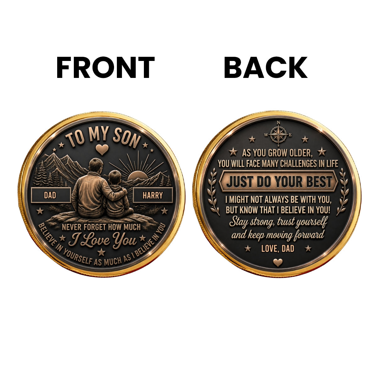 Let Courage Guide Your Steps - Personalized Commemorative Keepsake Coin
