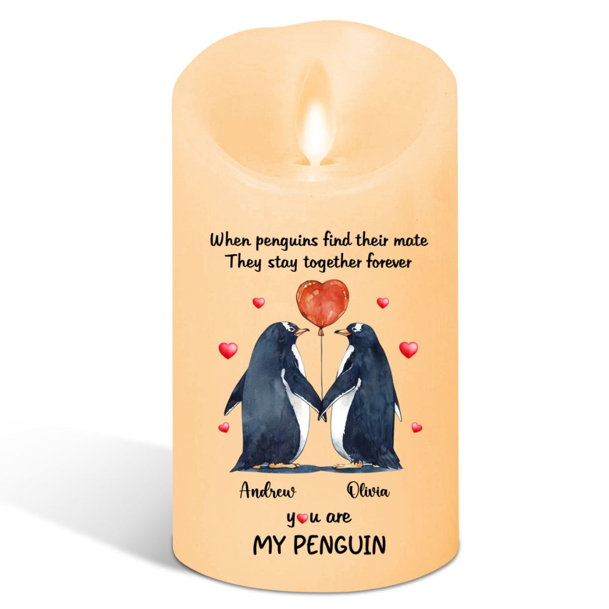 You Are My Penguin - Personalized LED Candle