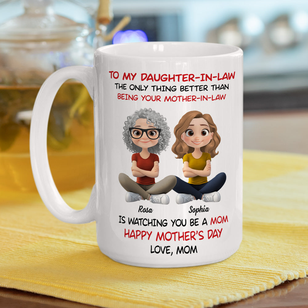 Custom Mother's Day Gift for Daughter • To My Daughter In Law Cartoonize - Personalized Coffee Mug