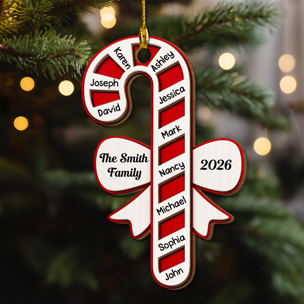 Custom Family Ornament, Christmas Gift for Family Members •  Sweetest Family Christmas - Personalized 2-Layered Wood Ornament