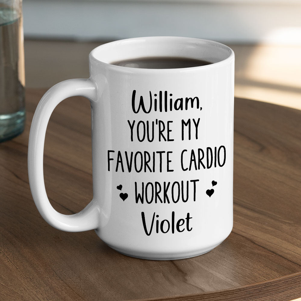 Custom Anniversary Keepsake Gifts For Couple • My Favorite Cardio - Personalized Coffee Mug