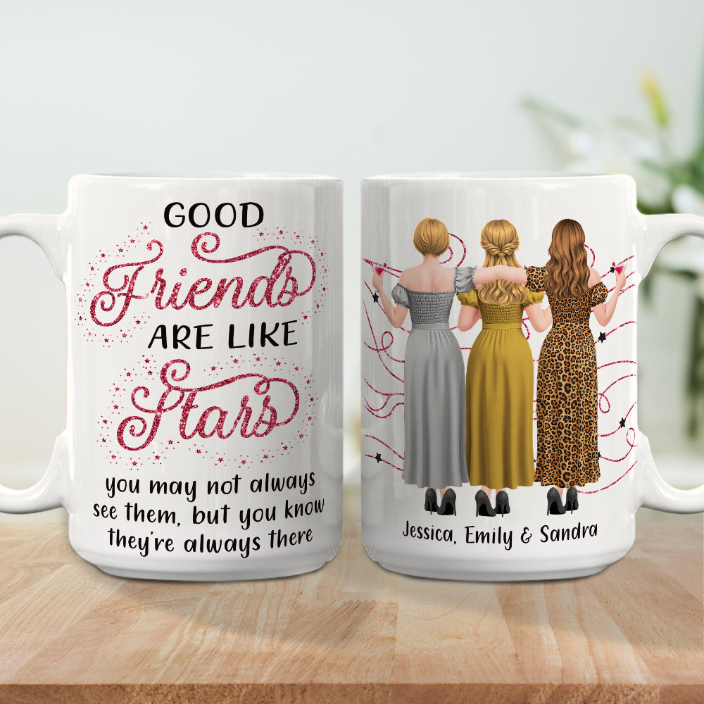Custom Christmas & Birthday Gift for Brother & Sister • Good Relationships Are Like Star - Personalized Coffee Mug
