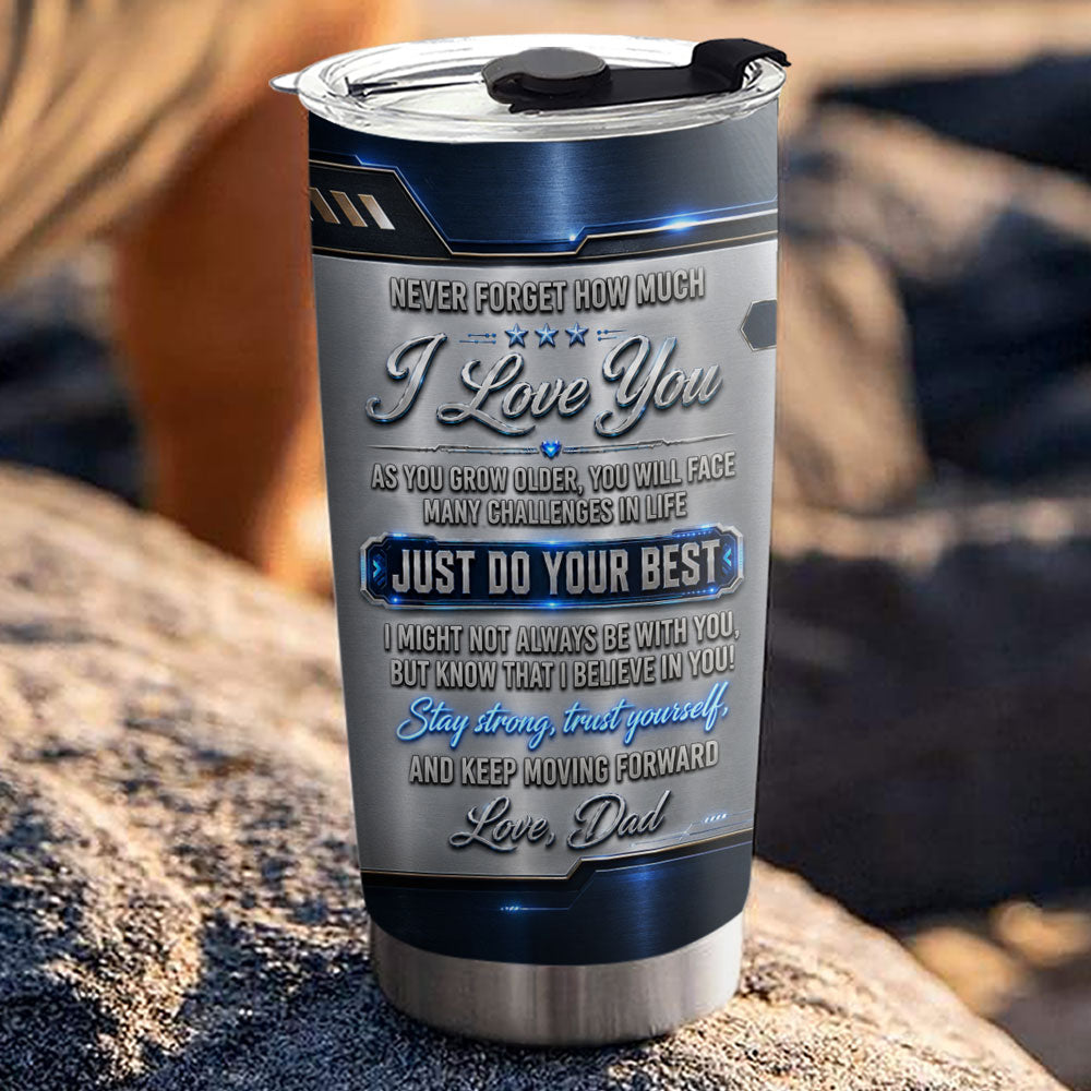 Custom Christmas Birthday Gifts For Son • Strong Bond - Personalized 3D Effect Tumbler