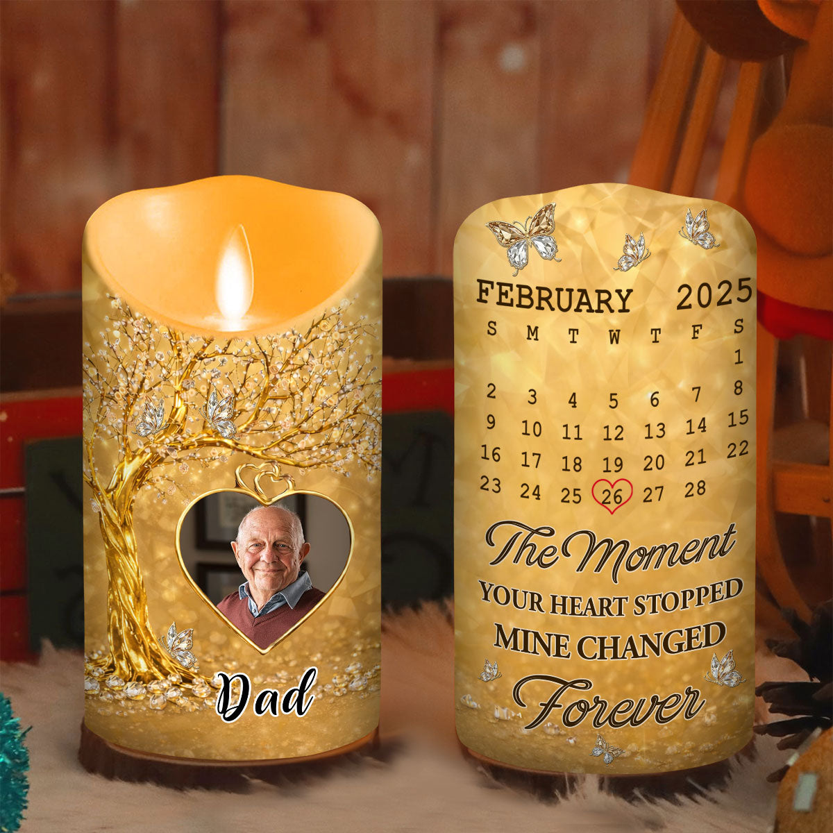 The Moment My Heart Changed Forever - Personalized LED Candle