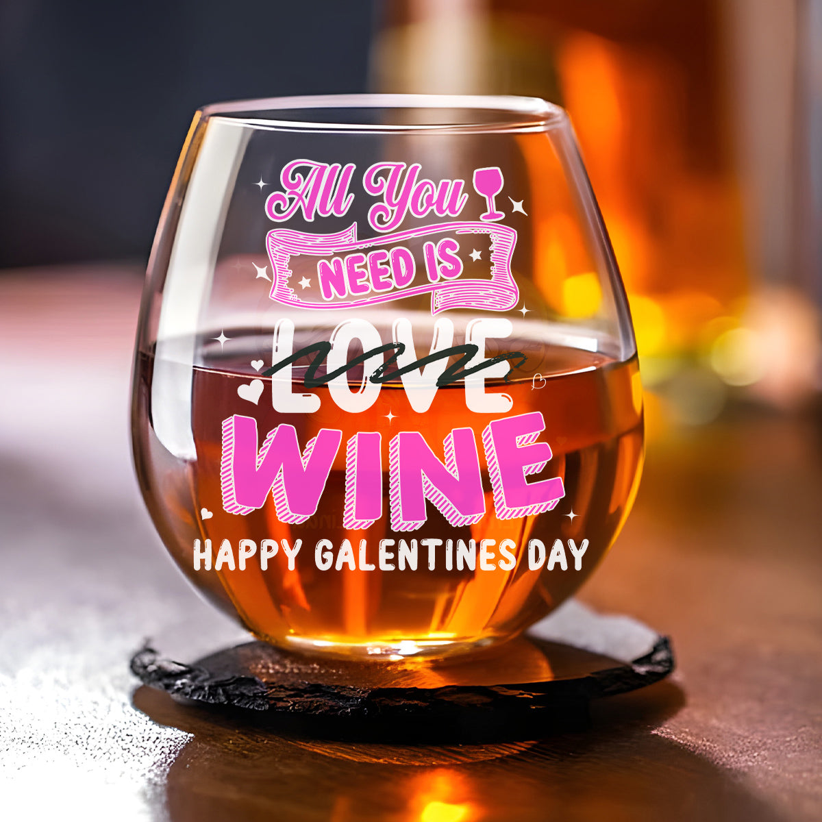 All You Need Is Wine - Personalized Wine Glass