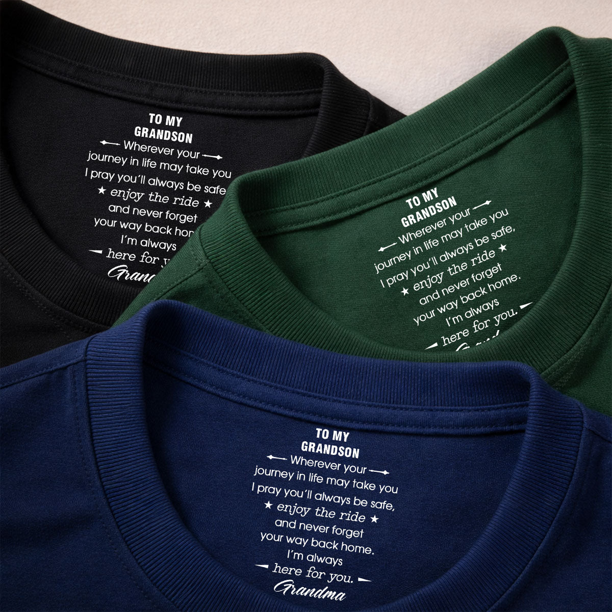 Custom Christmas & Birthday Keepsake Gift • Enjoy The Ride - Personalized Inside Neck Print T-shirt