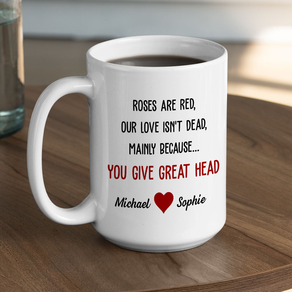 Custom Anniversary Keepsake Gifts For Couple • You Give Great Head - Personalized Mug