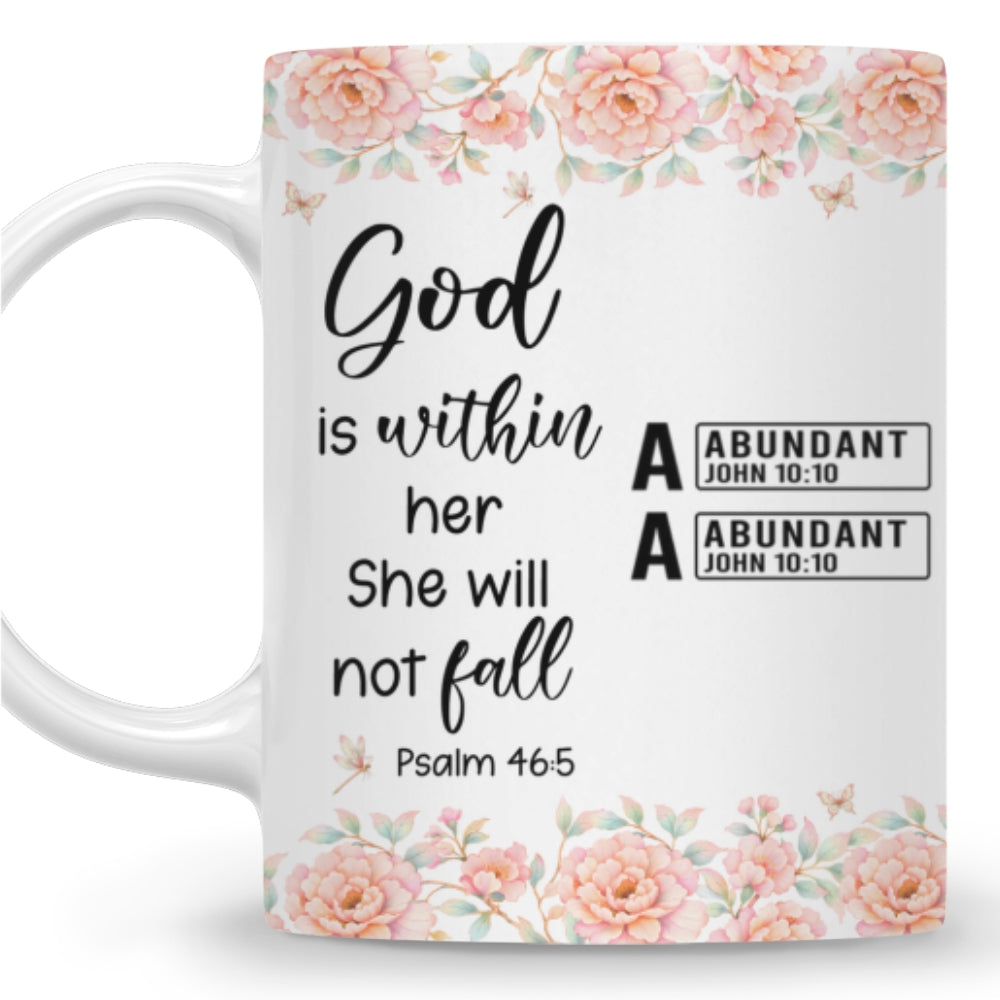 Custom Christmas & Birthday Gift for Daughter • God Is Within Her - Personalized Coffee Mug