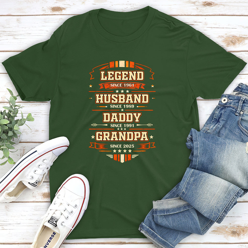 Custom Father's Day, Special Gift for Dad & Grandpa • From Legend To Papa - Personalized Shirt
