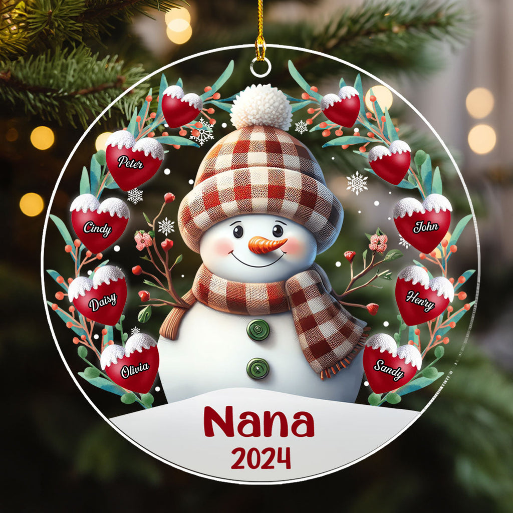 Custom Keepsake Christmas Ornament •  Snowman - Personalized Acrylic Ornament