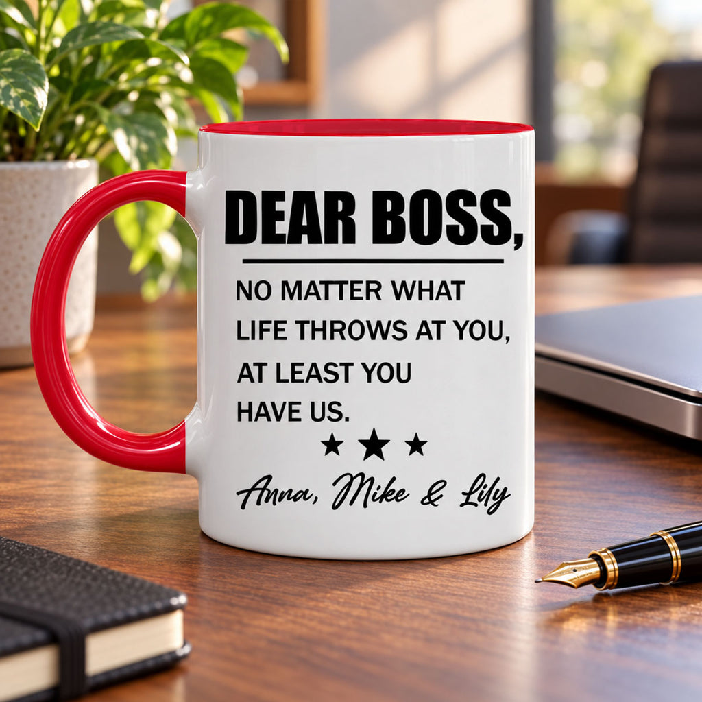 Custom Coworker, Christmas & Birthday Team Appreciation Gift • At Least You Have Me - Personalized Accent Mug