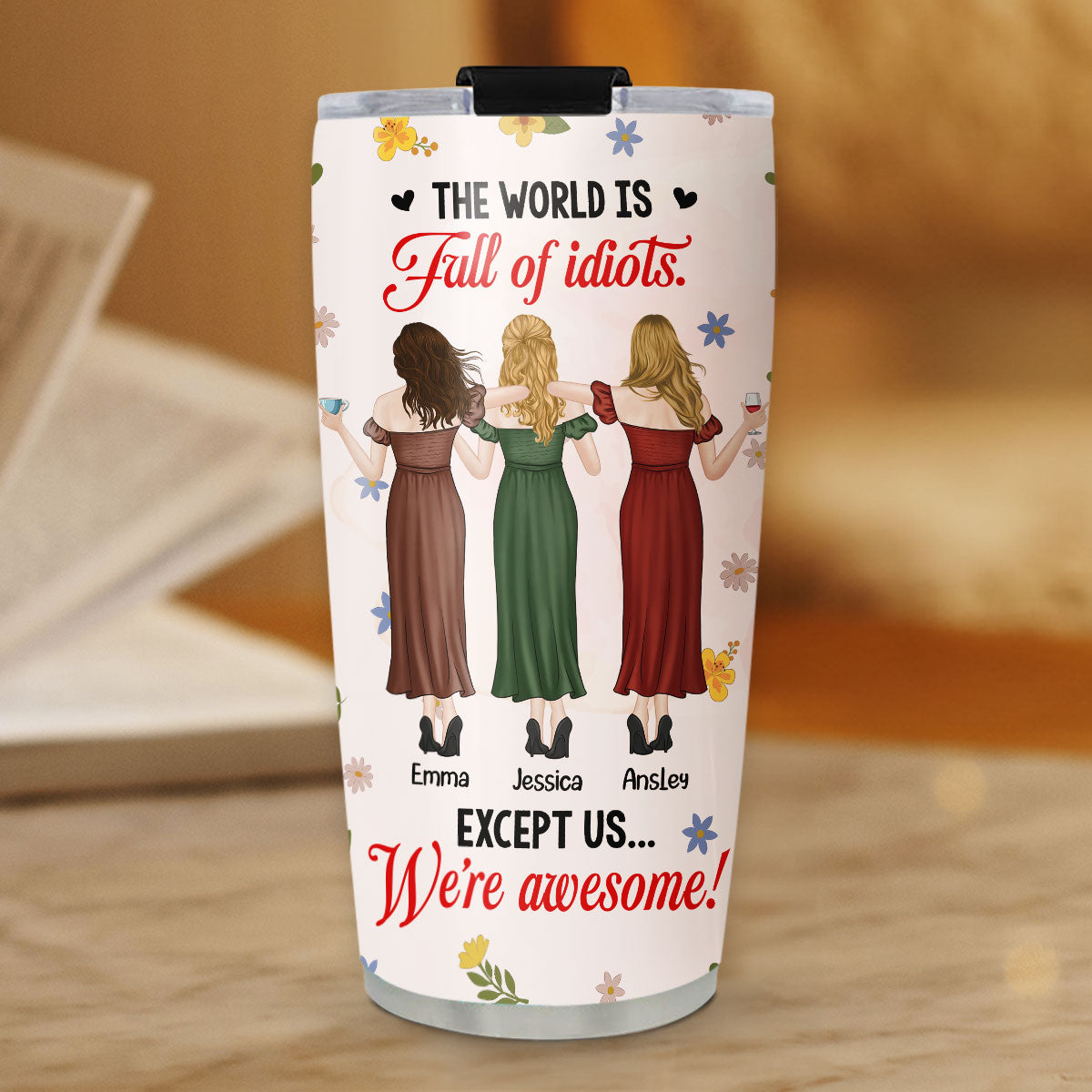 Custom Christmas Birthday Gifts For Best Friend • Surrounded By Idiots Staying Cool - Personalized Tumbler