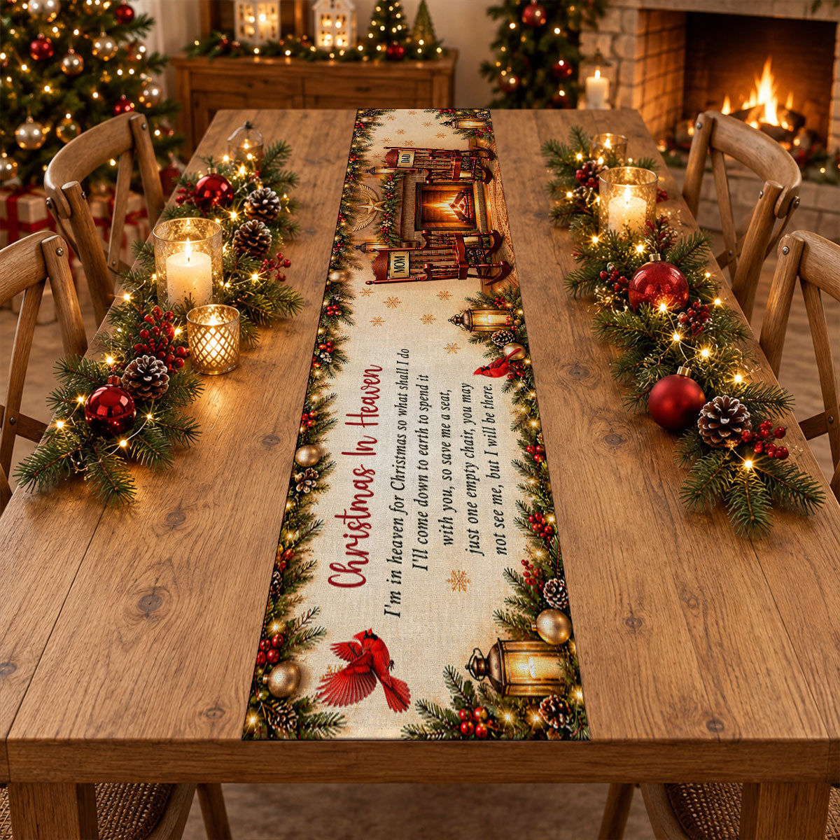 Forever In Our Hearts - Personalize Table Runner