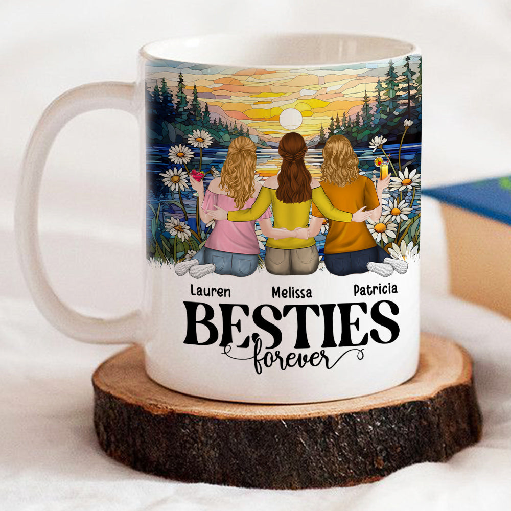 Custom Best Friend, Christmas & Birthday Friendship Keepsake Gift • Sisters Forever - Personalized Coffee Mug