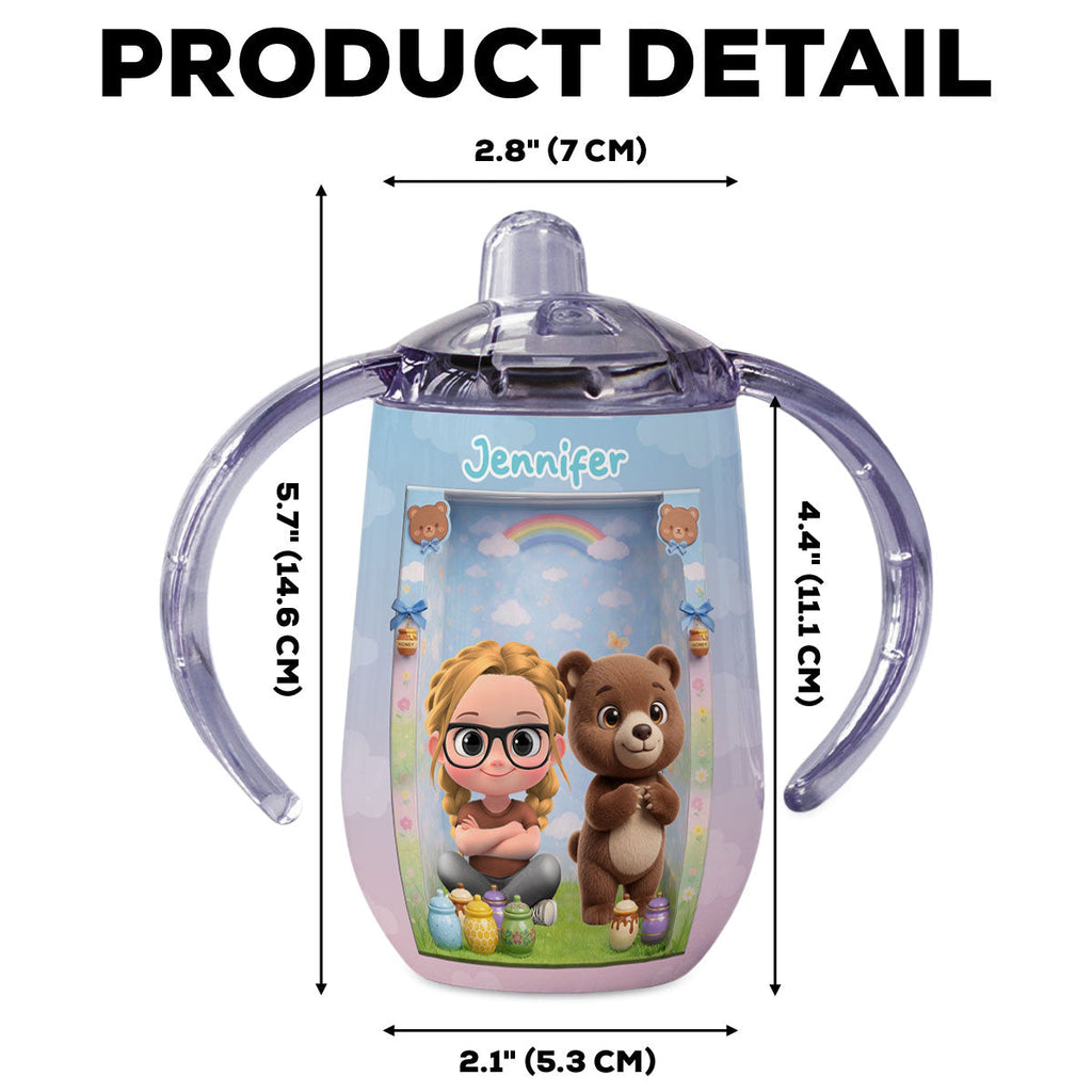 Baby And Bear - Personalized Sippy Cup With Handles