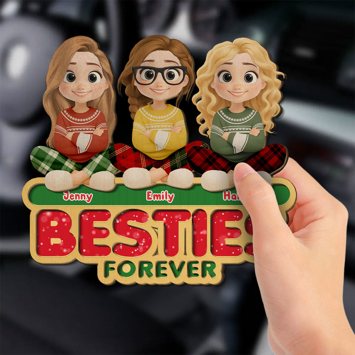 Forever Besties Sisters - Personalized Car Visor Clip