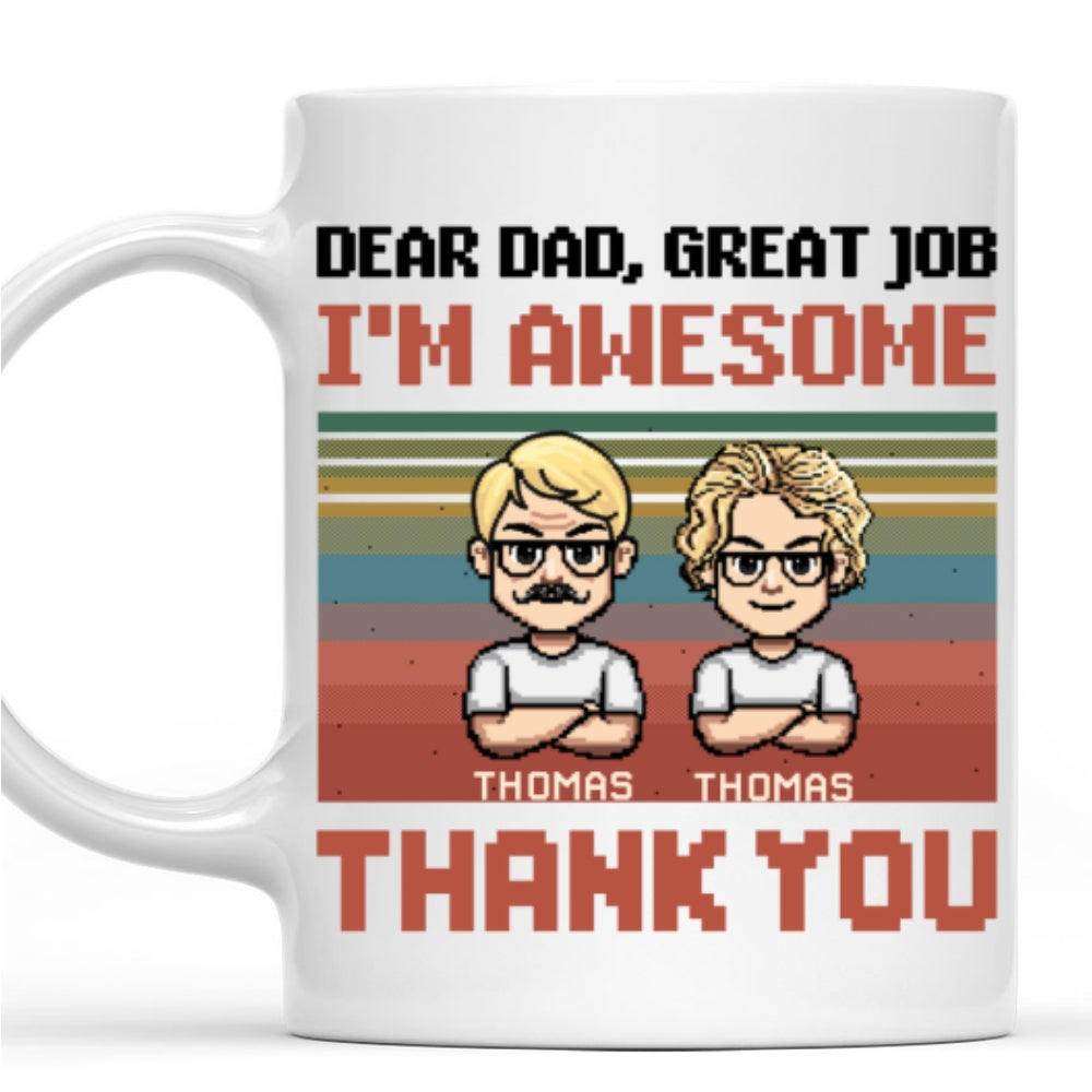 Custom Father's Day, Special Gift for Dad & Grandpa • Dear Awesome Father - Personalized Coffee Mug