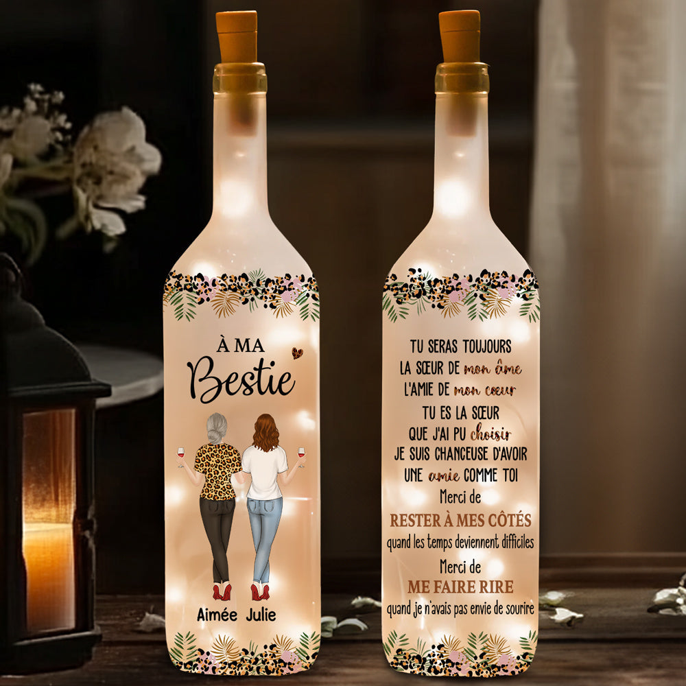 Tu Es Ma Sœur D’âme – Lampe Bouteille Personnalisée