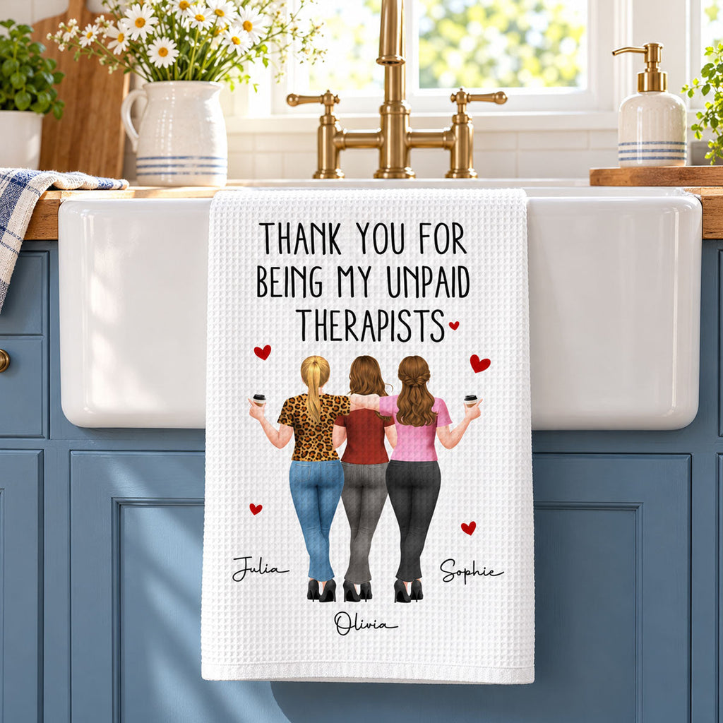 Unpaid Therapist Duo - Personalized Kitchen Towel