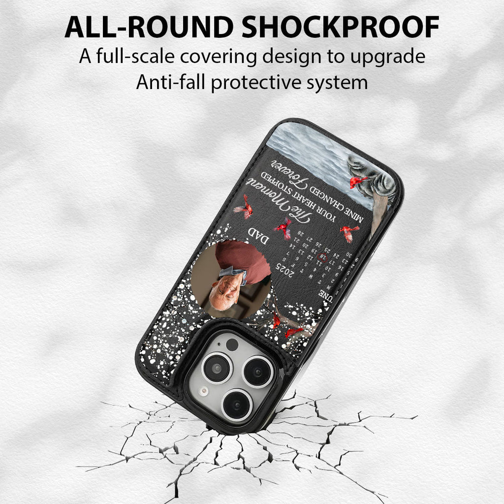 The Moment My Heart Changed Forever - Personalized Leather Phone Case