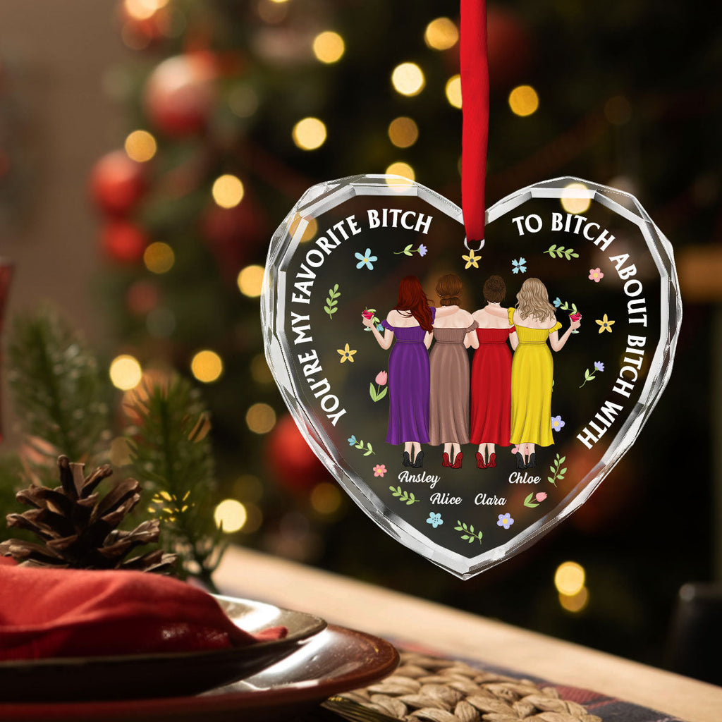 Custom Friendship Christmas Ornament, Best Friend Gift •  You're My Favorite - Personalized Glass Ornament