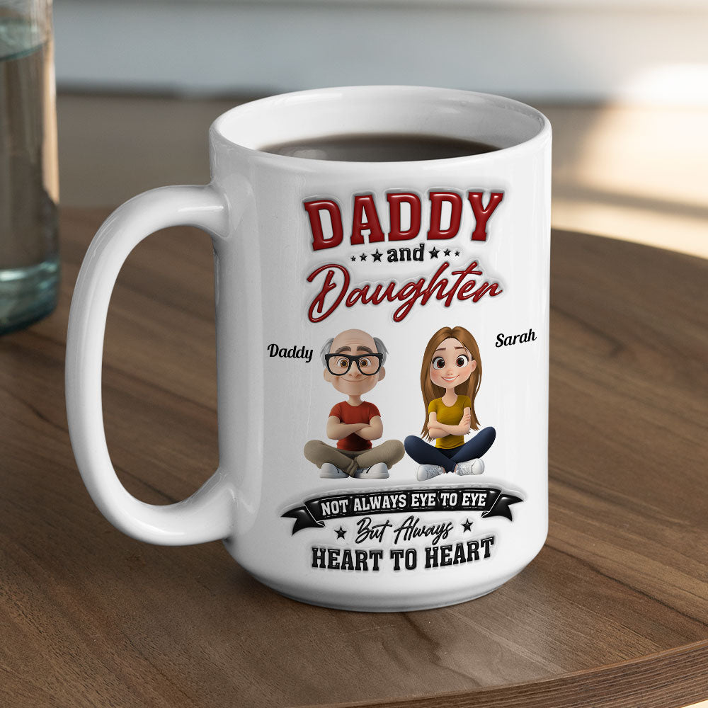 Custom Christmas & Birthday Gift for Daughter • Heart To Heart - Personalized 3D Inflated Effect Mug