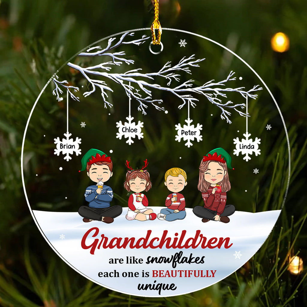 Custom Keepsake Christmas Ornament •  Each Snowflake Is Beautifully Unique - Personalized Acrylic Ornament