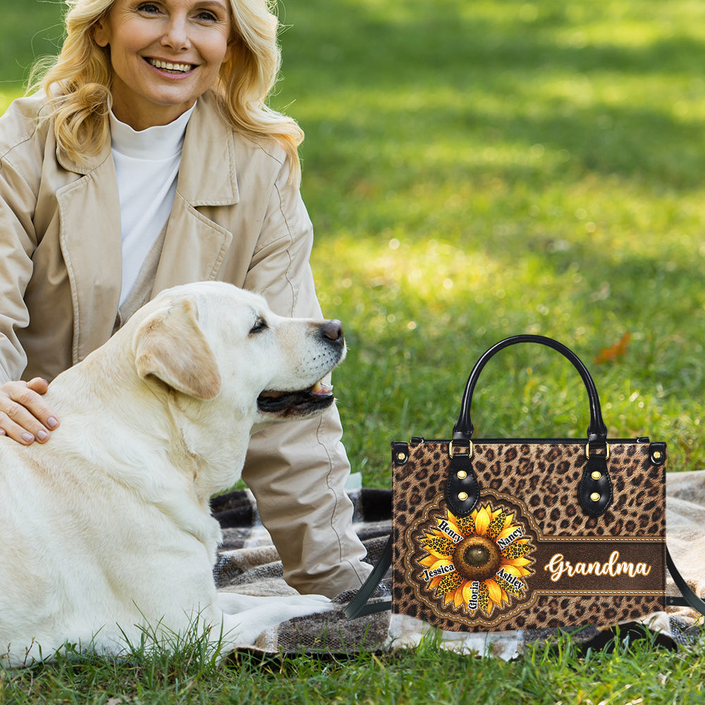 Grandma Sunflower - Personalized Leather Bag