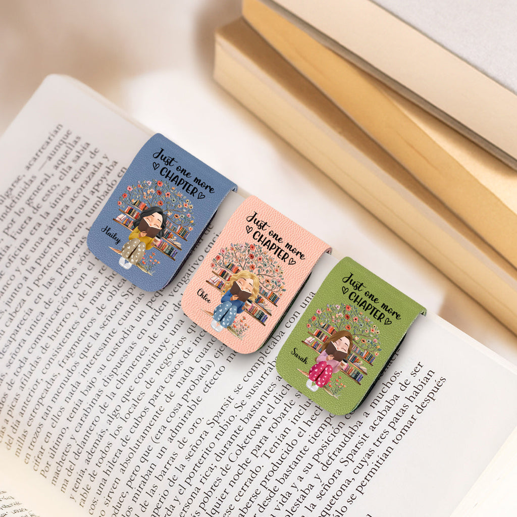 Custom Christmas Birthday Bookish Gifts For Book Lovers, Bookworms • I Promise Just One More - Personalized Leather Bookmark
