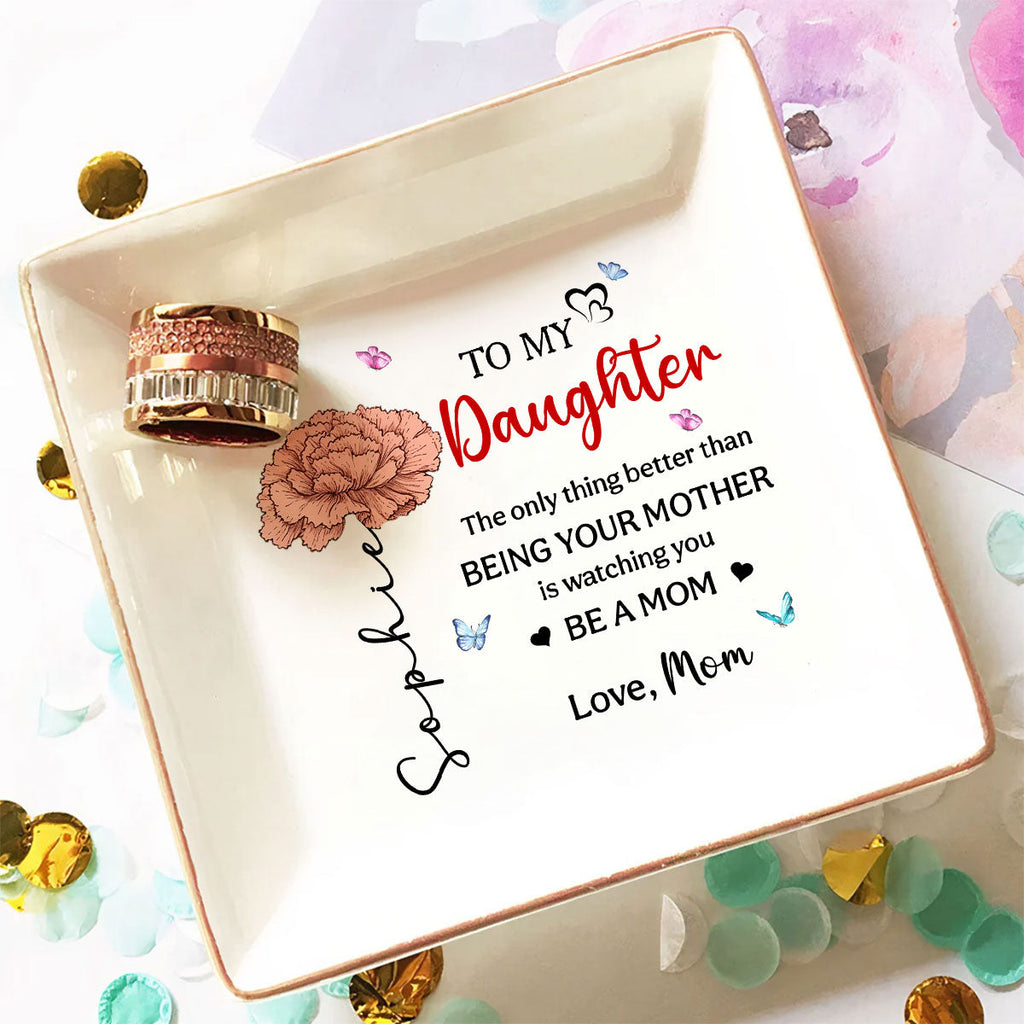 Custom Daughter Trinket Dish, Meaningful Birthday Gift For Her • To My Daughter - Personalized Jewelry Dish