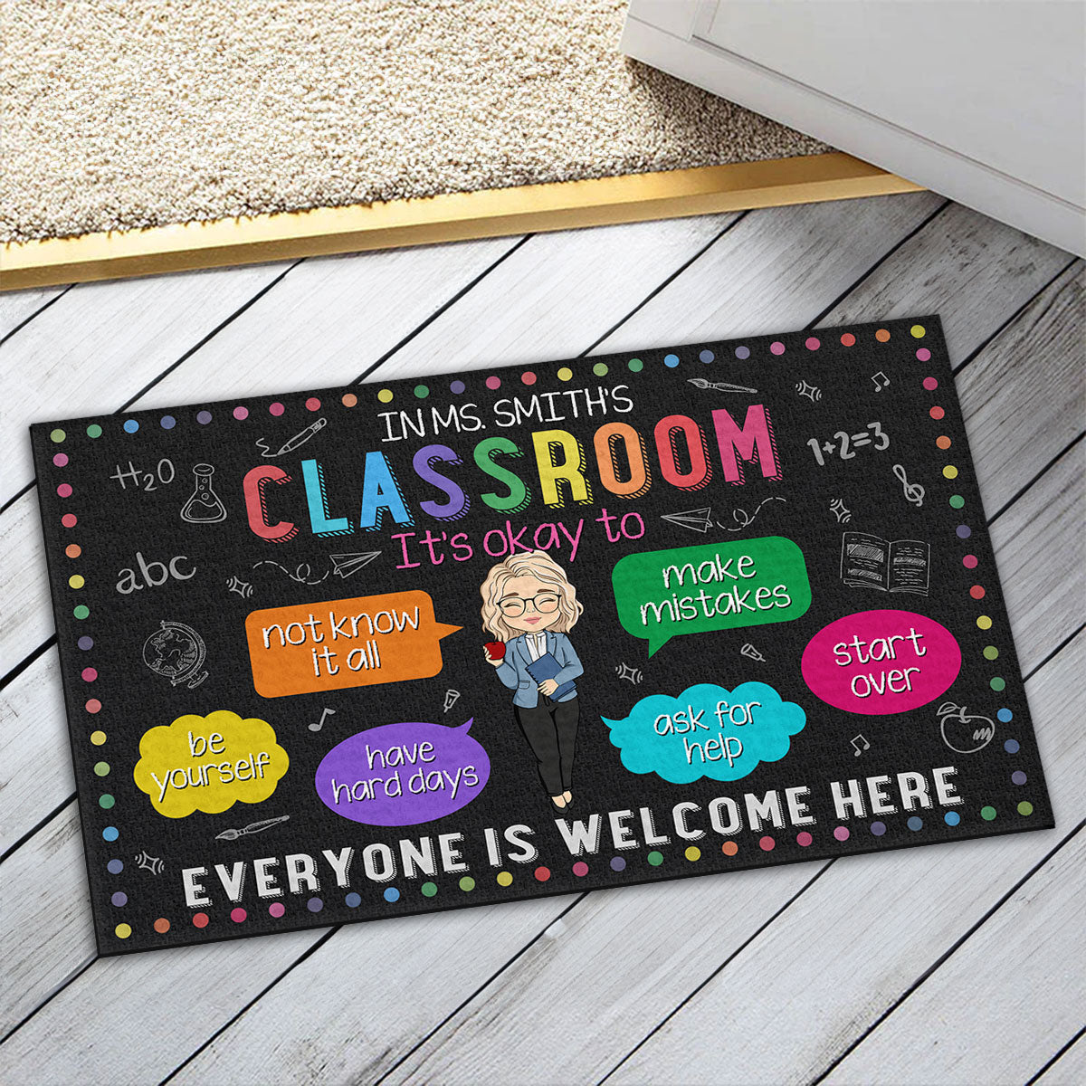 In My Classroom Everything Is Okay - Personalized Doormat