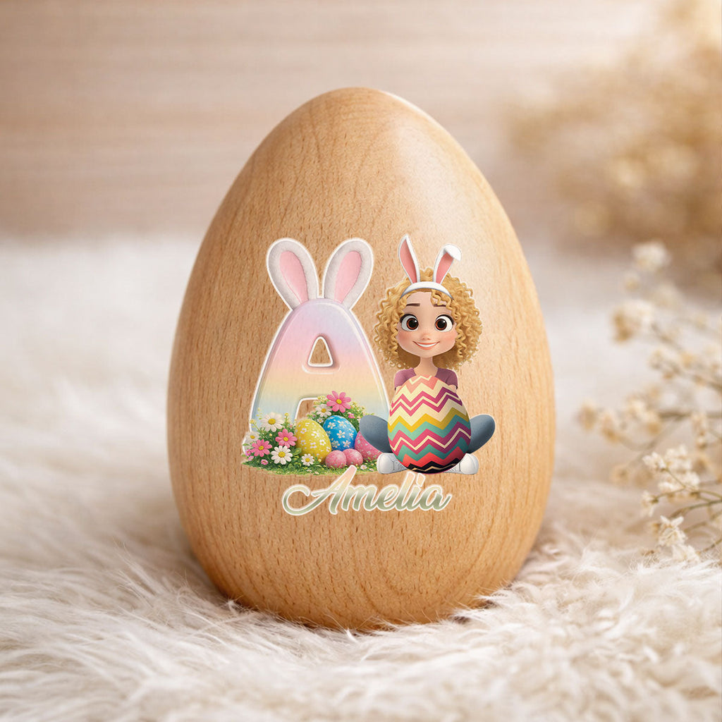 Easter Bunny - Personalized Wooden Egg Shaker