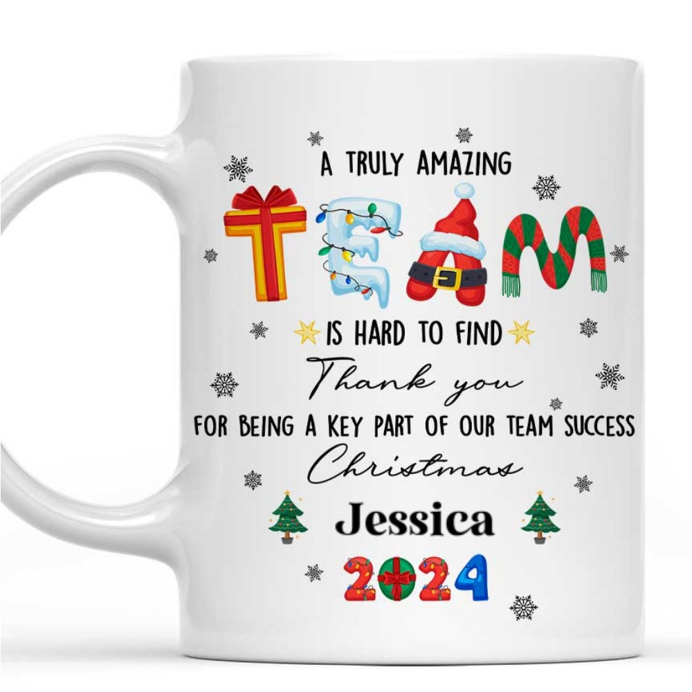 Custom Coworker, Christmas & Birthday Team Appreciation Gift • A Wonderful Crew - Personalized Coffee Mug