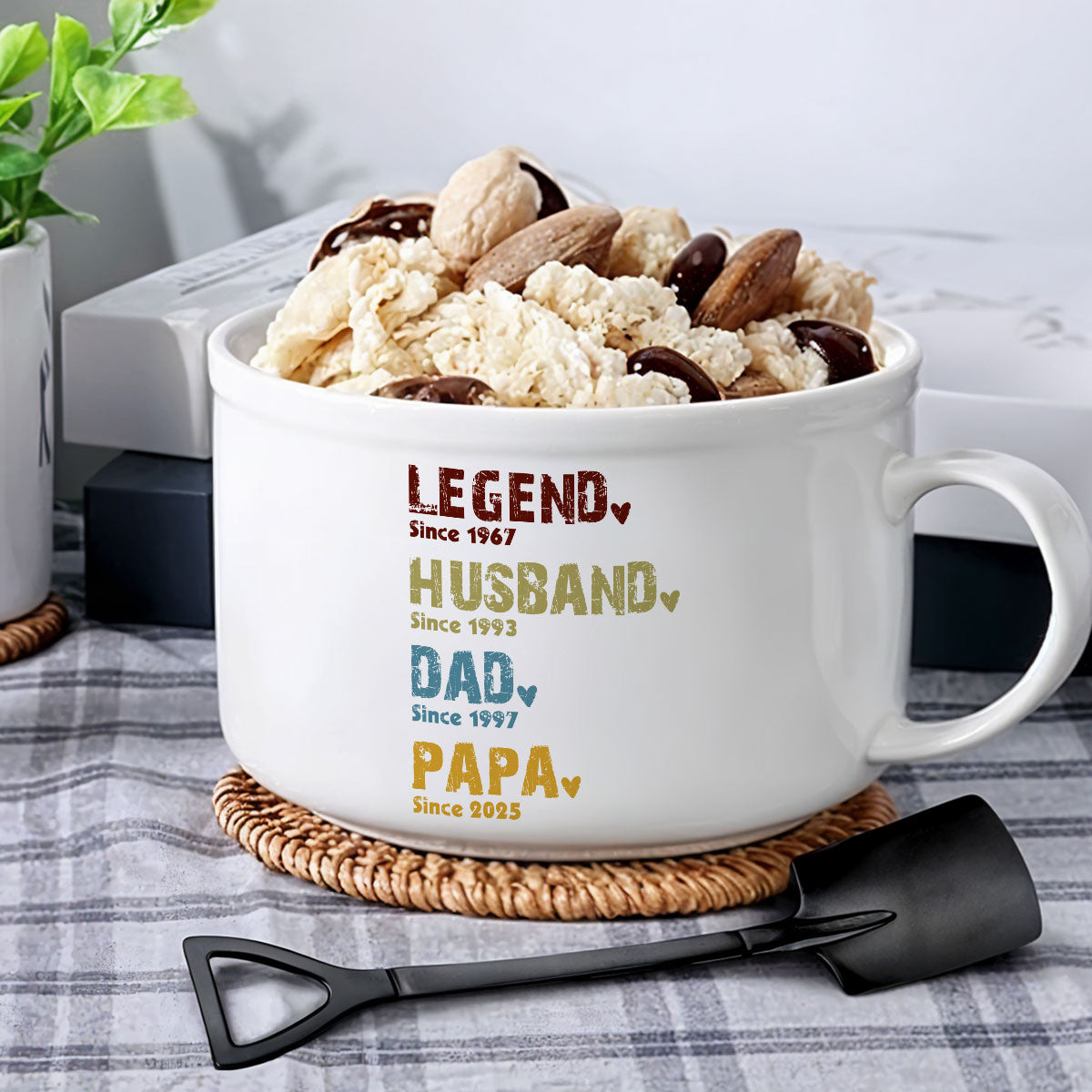 Legend, Husband, Dad, Grandpa - Personalized Ceramic Bowl