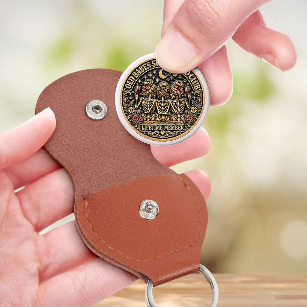 Custom Besties Coin Keychain, Friendship Birthday Gifts • Same Girls Same Crazy Stories - Personalized 3D Printing Pocket Hug