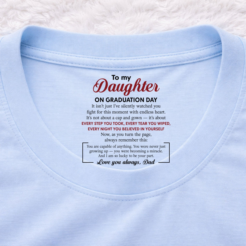 Custom Christmas Birthday Gifts For Children • Every Step You Take - Personalized Inside Neck Print T-shirt