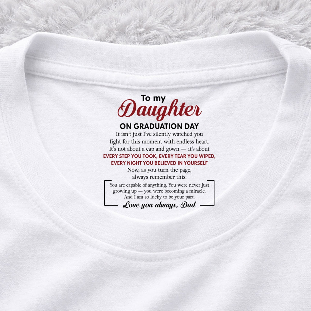 Custom Christmas Birthday Gifts For Children • Every Step You Take - Personalized Inside Neck Print T-shirt